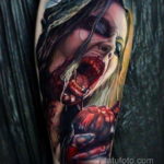 на фото татуировка в стиле Хоррор 12.12.2019 №051 -horror tattoo- tatufoto.com