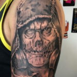 на фото татуировка в стиле Хоррор 12.12.2019 №090 -horror tattoo- tatufoto.com