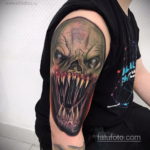 на фото татуировка в стиле Хоррор 12.12.2019 №108 -horror tattoo- tatufoto.com