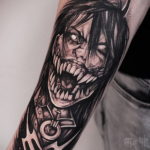 на фото татуировка в стиле Хоррор 12.12.2019 №126 -horror tattoo- tatufoto.com