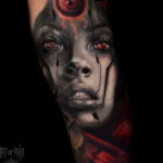 на фото татуировка в стиле Хоррор 12.12.2019 №161 -horror tattoo- tatufoto.com