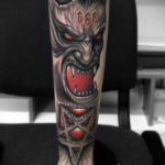 на фото татуировка в стиле Хоррор 12.12.2019 №171 -horror tattoo- tatufoto.com