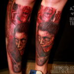 на фото татуировка в стиле Хоррор 12.12.2019 №199 -horror tattoo- tatufoto.com