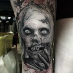 на фото татуировка в стиле Хоррор 12.12.2019 №220 -horror tattoo- tatufoto.com
