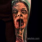 на фото татуировка в стиле Хоррор 12.12.2019 №248 -horror tattoo- tatufoto.com