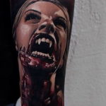 на фото татуировка в стиле Хоррор 12.12.2019 №255 -horror tattoo- tatufoto.com