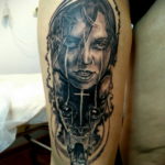 на фото татуировка в стиле Хоррор 12.12.2019 №263 -horror tattoo- tatufoto.com