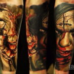 на фото татуировка в стиле Хоррор 12.12.2019 №268 -horror tattoo- tatufoto.com