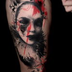 на фото татуировка в стиле Хоррор 12.12.2019 №320 -horror tattoo- tatufoto.com