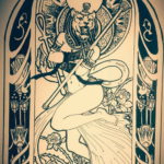 пример рисунка для тату богиня Бастет 02.12.2019 №007 -Bastet tattoo- tatufoto.com