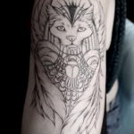 пример рисунка для тату богиня Бастет 02.12.2019 №014 -Bastet tattoo- tatufoto.com