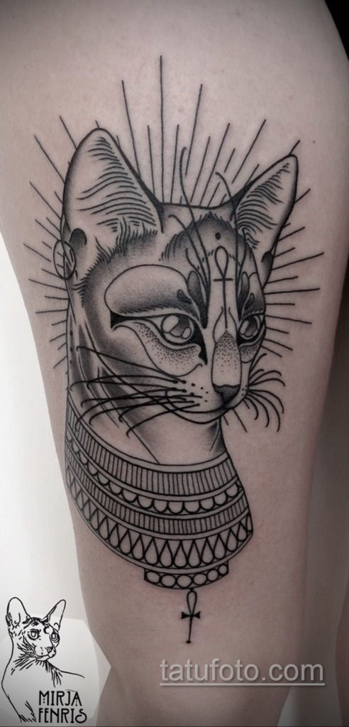 пример рисунка для тату богиня Бастет 02.12.2019 №403 -Bastet tattoo- tatufoto.com