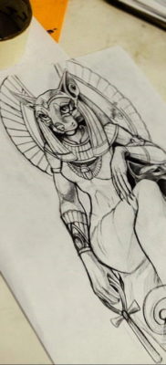 пример рисунка для тату богиня Бастет 02.12.2019 №509 -Bastet tattoo- tatufoto.com