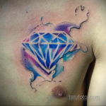 тату диамант на груди 02.12.2019 №006 -diamond tattoo on chest- tatufoto.com