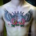 тату диамант на груди 02.12.2019 №012 -diamond tattoo on chest- tatufoto.com