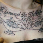 тату диамант на груди 02.12.2019 №019 -diamond tattoo on chest- tatufoto.com