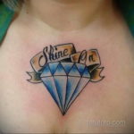 тату диамант на груди 02.12.2019 №023 -diamond tattoo on chest- tatufoto.com