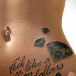 тату диамант на животе 02.12.2019 №003 -diamond tattoo on the stomach- tatufoto.com