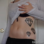 тату диамант на животе 02.12.2019 №009 -diamond tattoo on the stomach- tatufoto.com