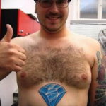 тату диамант на животе 02.12.2019 №021 -diamond tattoo on the stomach- tatufoto.com