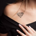 тату диамант на ключице 02.12.2019 №011 -diamond clavicle tattoo- tatufoto.com