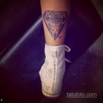 тату диамант на ноге 02.12.2019 №001 -diamond leg tattoo- tatufoto.com