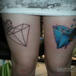 тату диамант на ноге 02.12.2019 №011 -diamond leg tattoo- tatufoto.com