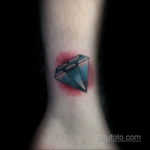 тату диамант на ноге 02.12.2019 №026 -diamond leg tattoo- tatufoto.com