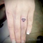 тату диамант на пальце 02.12.2019 №042 -diamond finger tattoo- tatufoto.com