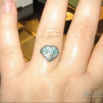 тату диамант на пальце 02.12.2019 №061 -diamond finger tattoo- tatufoto.com