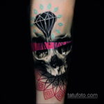 тату диамант на руке 02.12.2019 №052 -diamond tattoo on the arm- tatufoto.com