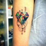 тату диамант на руке 02.12.2019 №058 -diamond tattoo on the arm- tatufoto.com