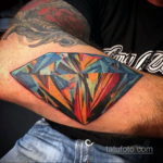 тату диамант на руке 02.12.2019 №070 -diamond tattoo on the arm- tatufoto.com