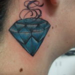 тату диамант на шее 02.12.2019 №016 -diamond neck tattoo- tatufoto.com
