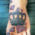 тату диамант с короной 02.12.2019 №001 -diamond tattoo with crown- tatufoto.com