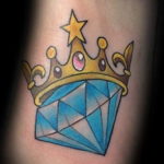 тату диамант с короной 02.12.2019 №005 -diamond tattoo with crown- tatufoto.com