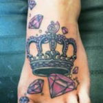тату диамант с короной 02.12.2019 №030 -diamond tattoo with crown- tatufoto.com
