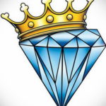 тату диамант с короной 02.12.2019 №057 -diamond tattoo with crown- tatufoto.com