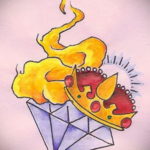 тату диамант с короной 02.12.2019 №062 -diamond tattoo with crown- tatufoto.com