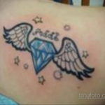тату диамант с крыльями 02.12.2019 №021 -diamond tattoo with wings- tatufoto.com