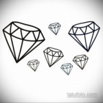 тату диамант эскиз 02.12.2019 №006 -diamond tattoo sketch- tatufoto.com