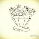 тату диамант эскиз 02.12.2019 №013 -diamond tattoo sketch- tatufoto.com
