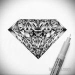 тату диамант эскиз 02.12.2019 №040 -diamond tattoo sketch- tatufoto.com