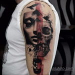тату на плече хоррор 12.12.2019 №004 -horror shoulder tattoo- tatufoto.com