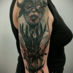 тату на плече хоррор 12.12.2019 №008 -horror shoulder tattoo- tatufoto.com