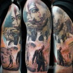 тату на плече хоррор 12.12.2019 №021 -horror shoulder tattoo- tatufoto.com