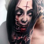 тату рукав в стиле хоррор 12.12.2019 №028 -horror tattoo sleeve- tatufoto.com