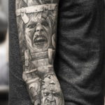 тату рукав в стиле хоррор 12.12.2019 №029 -horror tattoo sleeve- tatufoto.com