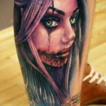 тату хоррор девушки 12.12.2019 №002 -horror tattoo girl- tatufoto.com