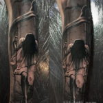 тату хоррор девушки 12.12.2019 №005 -horror tattoo girl- tatufoto.com